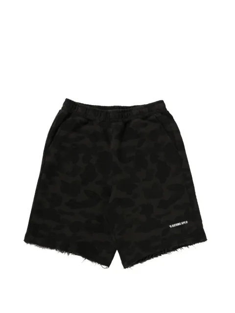 A BATHING APE® 1st Camo Heavy Washed relaxed-fit raw-edge cotton shorts