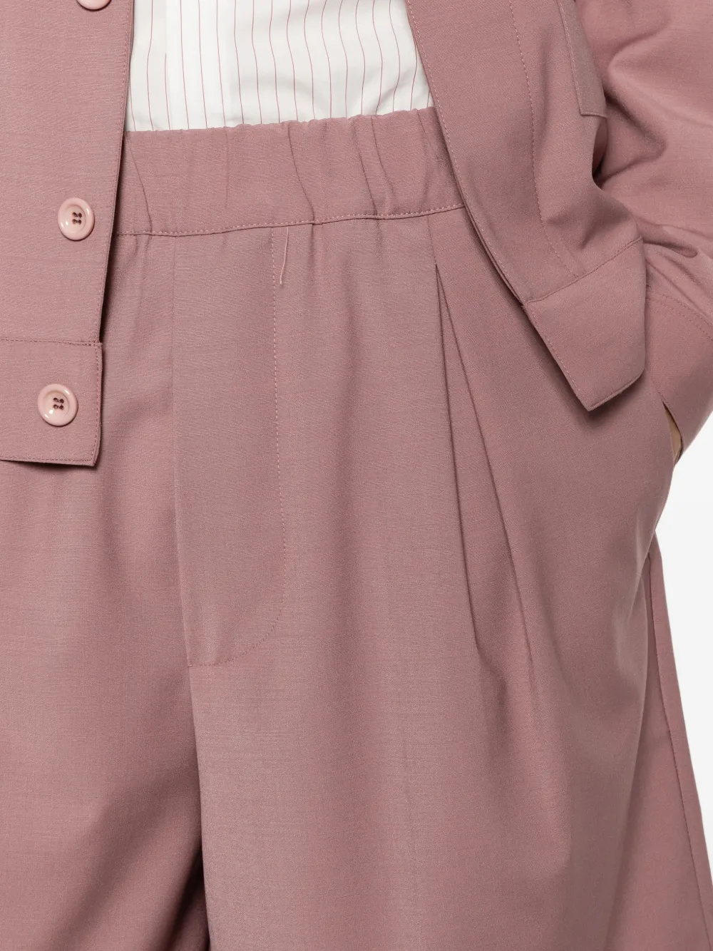 New York Resident Geplooide shorts met elastische taille Roze