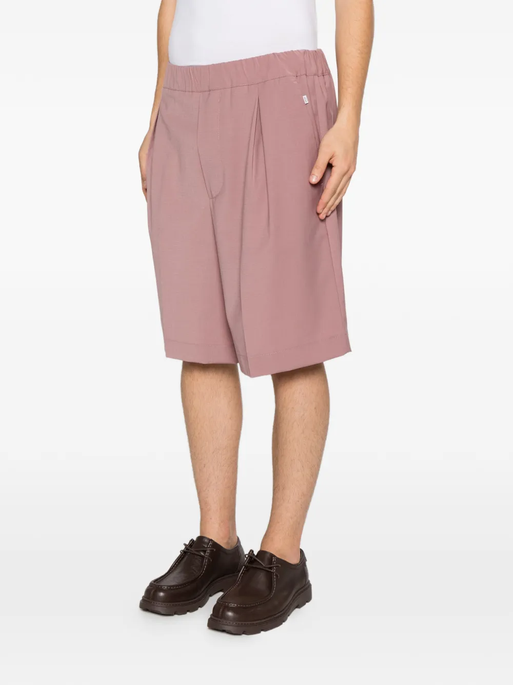 New York Resident Geplooide shorts met elastische taille Roze