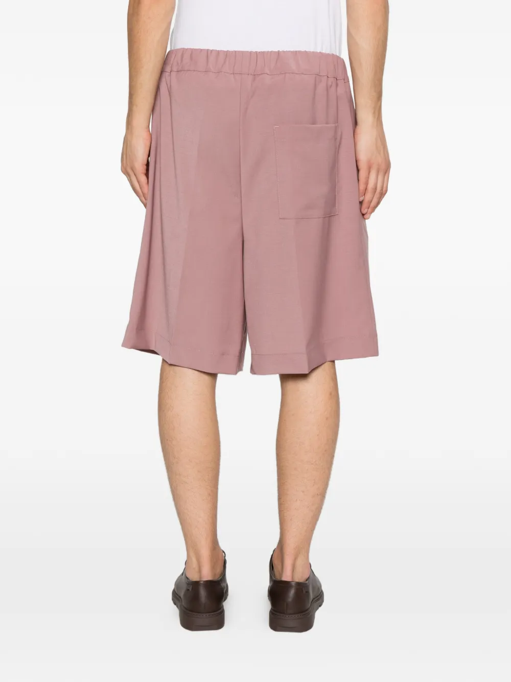 New York Resident Geplooide shorts met elastische taille Roze