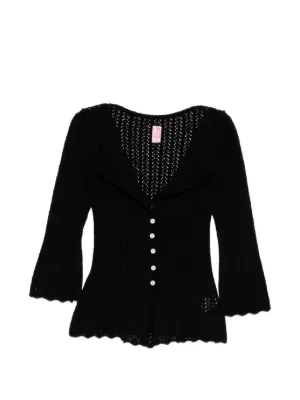 FETICO BOUCLÉ Lace Cardigan | Black | FARFETCH CA