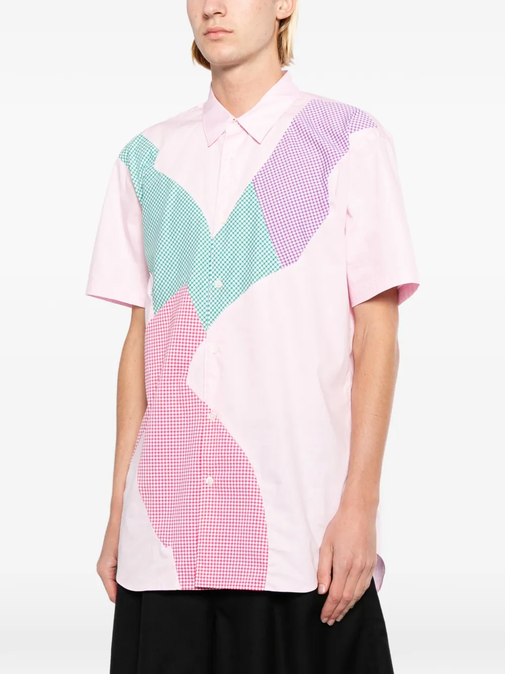 Comme Des Garçons Shirt Overhemd met patchwork Roze