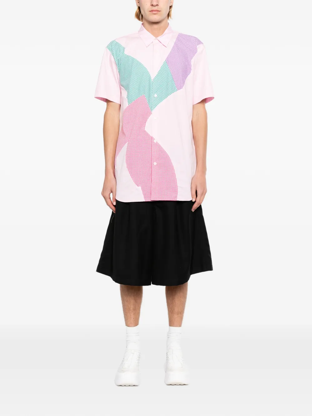 Comme Des Garçons Shirt Overhemd met patchwork Roze