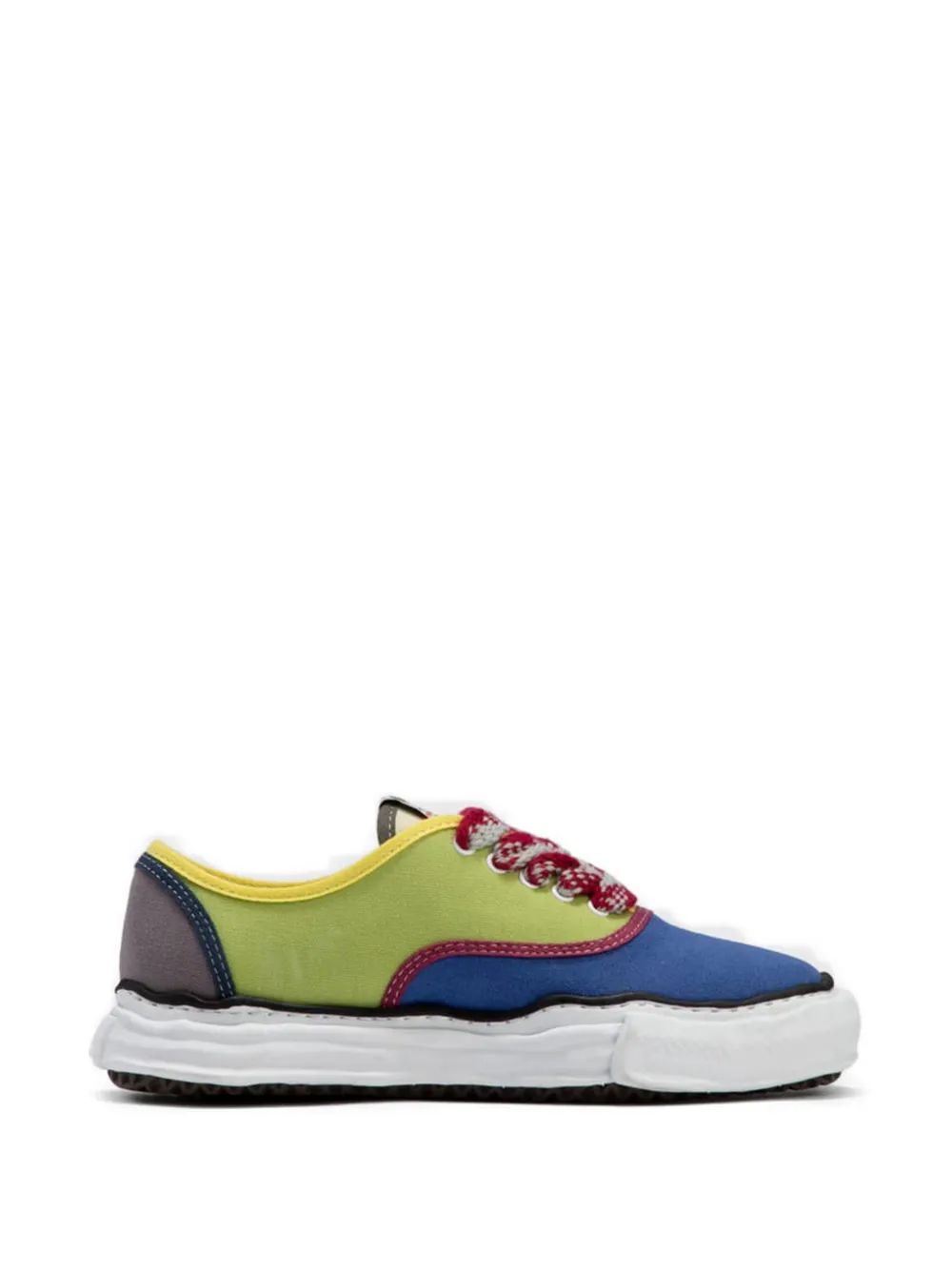 Maison MIHARA YASUHIRO Sneakers met chunky zool en colourblocking Rood
