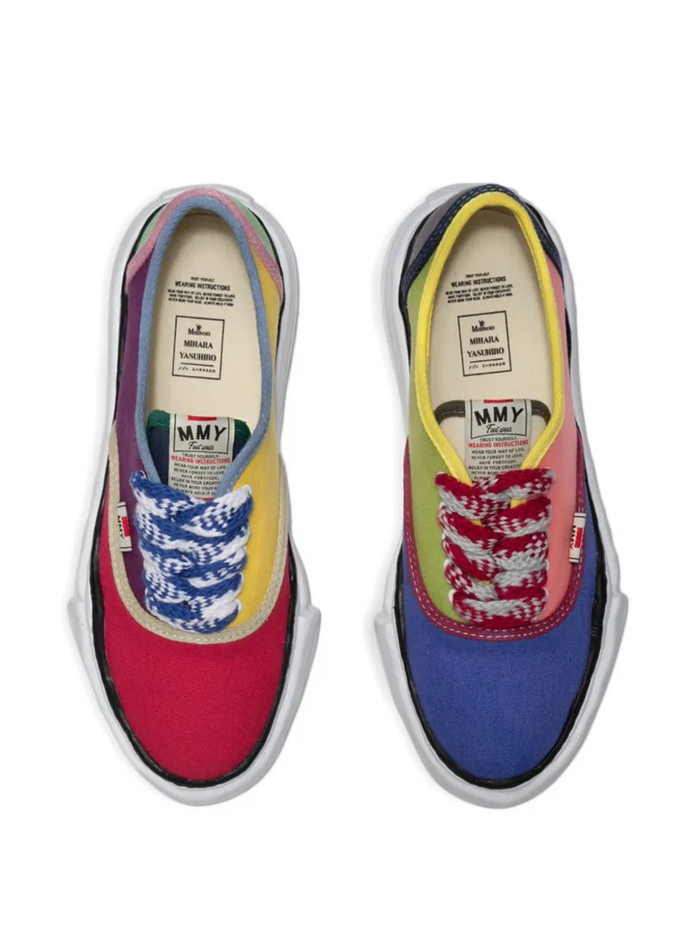 Maison MIHARA YASUHIRO Sneakers met chunky zool en colourblocking Rood
