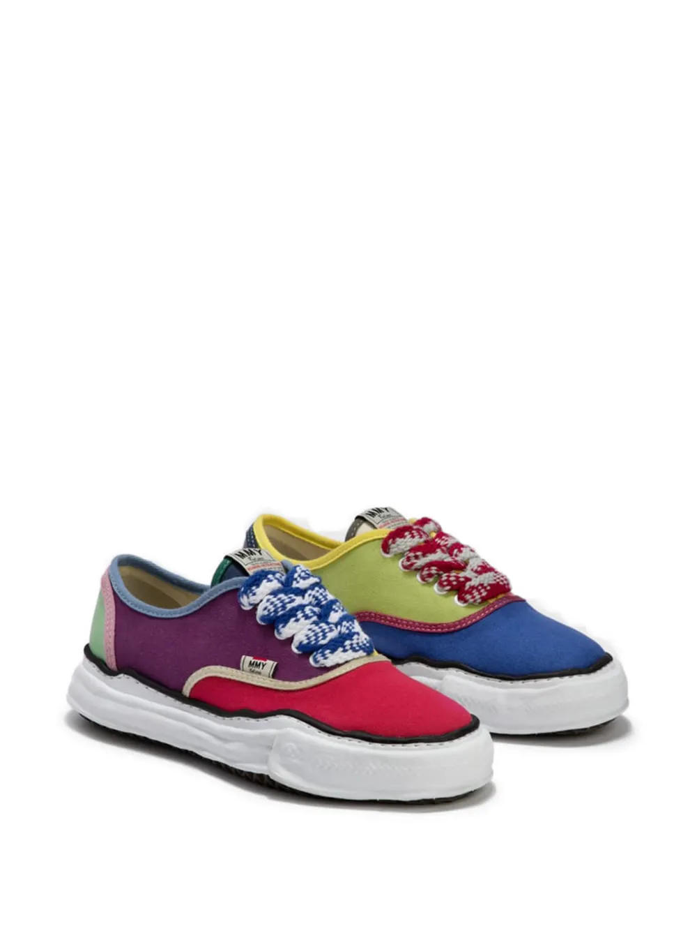 Maison MIHARA YASUHIRO Sneakers met chunky zool en colourblocking Rood