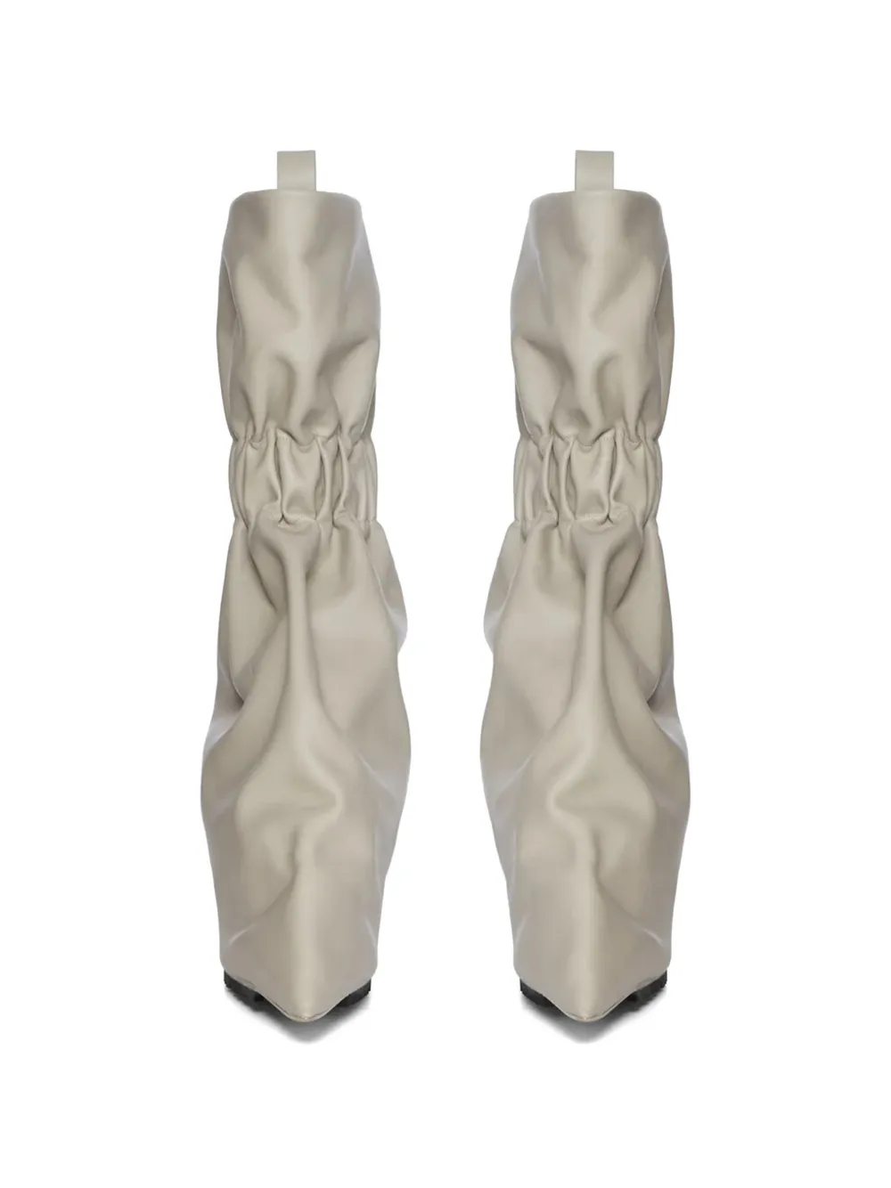 Rick Owens Taquito gathered leather ankle boots Grijs