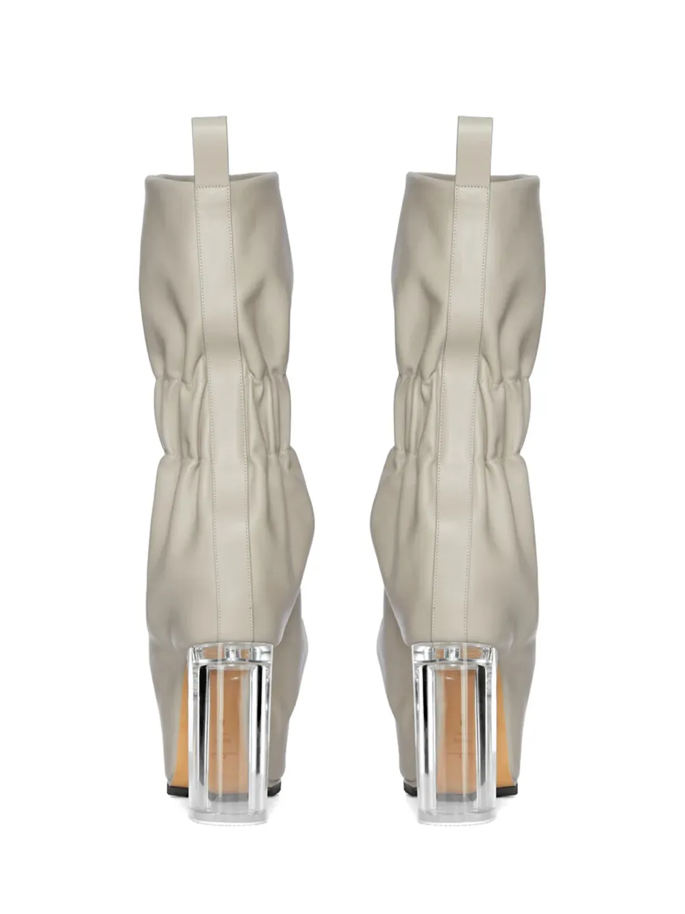 Rick Owens Taquito gathered leather ankle boots Grijs