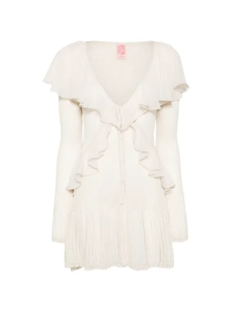 FETICO ruffled ribbed cardigan