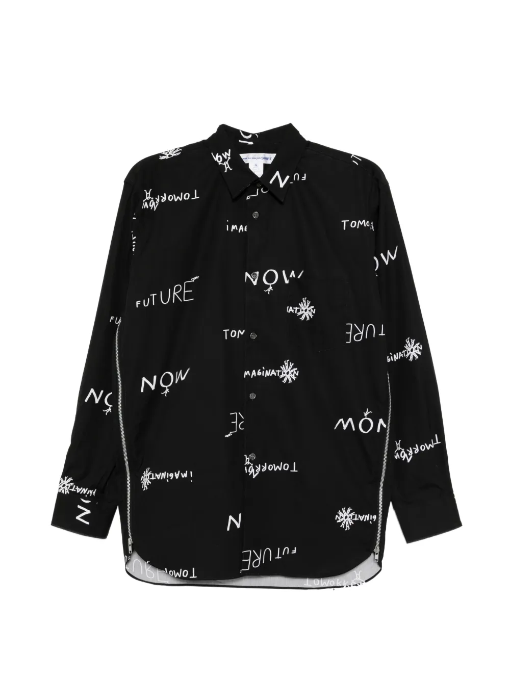 Comme Des Garçons Shirt tomorrow future zip shirt - Schwarz