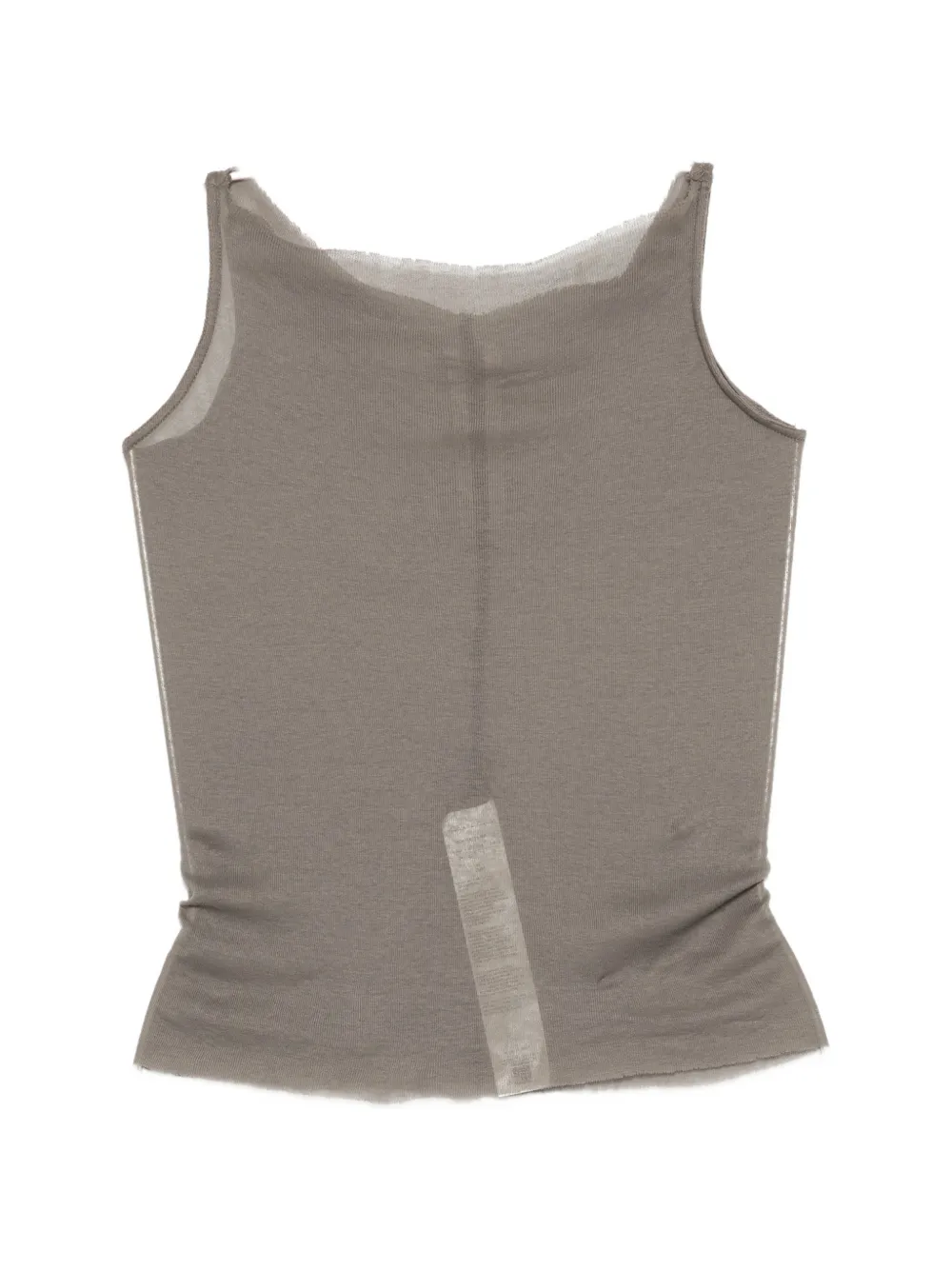 Rick Owens sheer raw-edge top - Grau