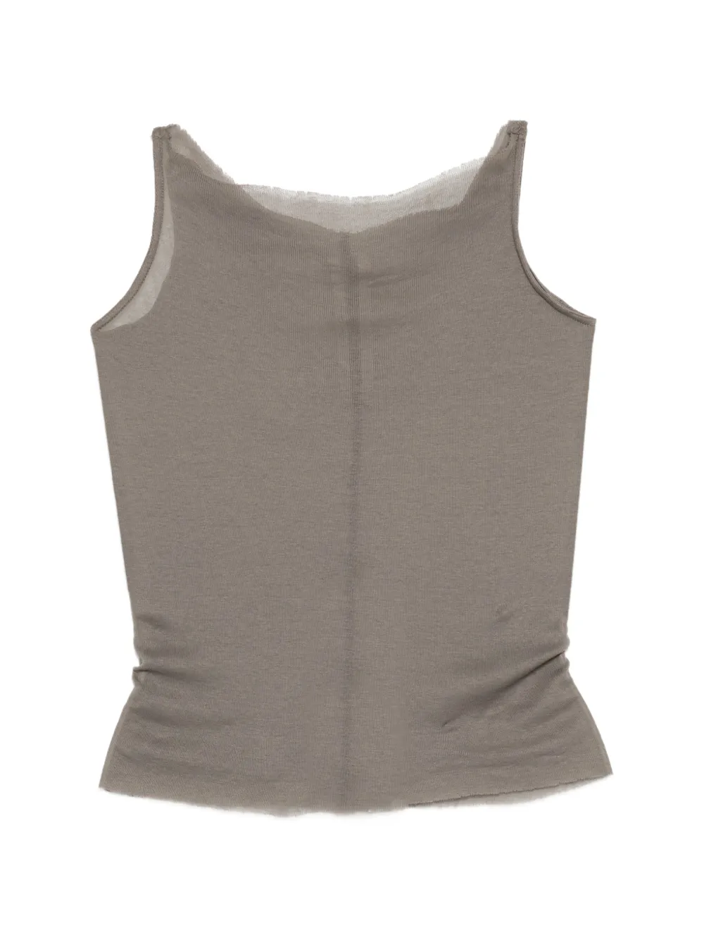 Rick Owens sheer raw-edge top - Grigio