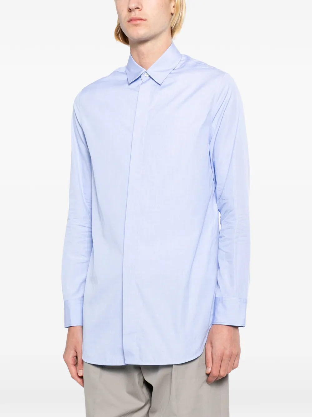Jil Sander Fil-à-Fil overhemd Blauw