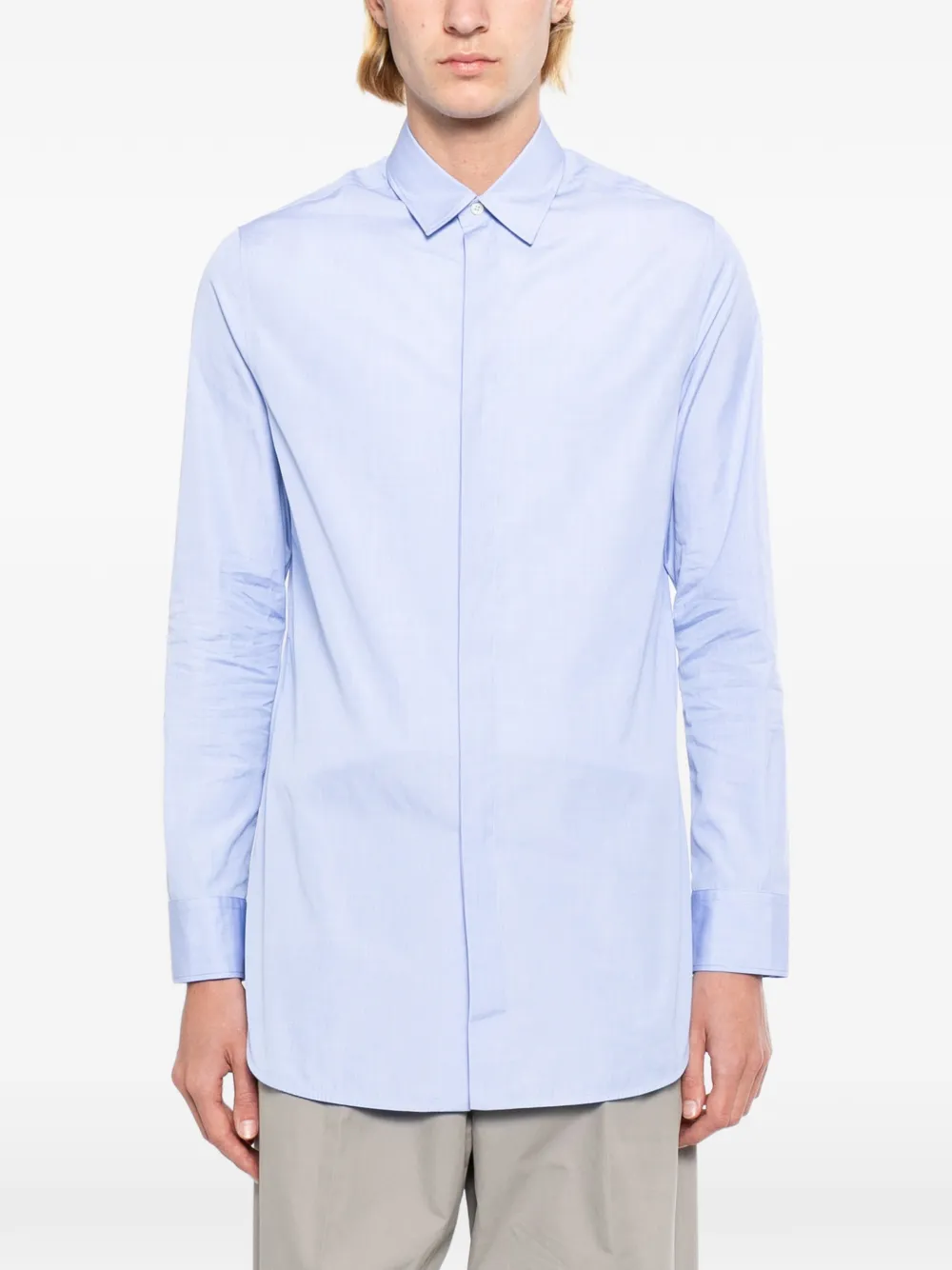 Jil Sander Fil-à-Fil overhemd Blauw