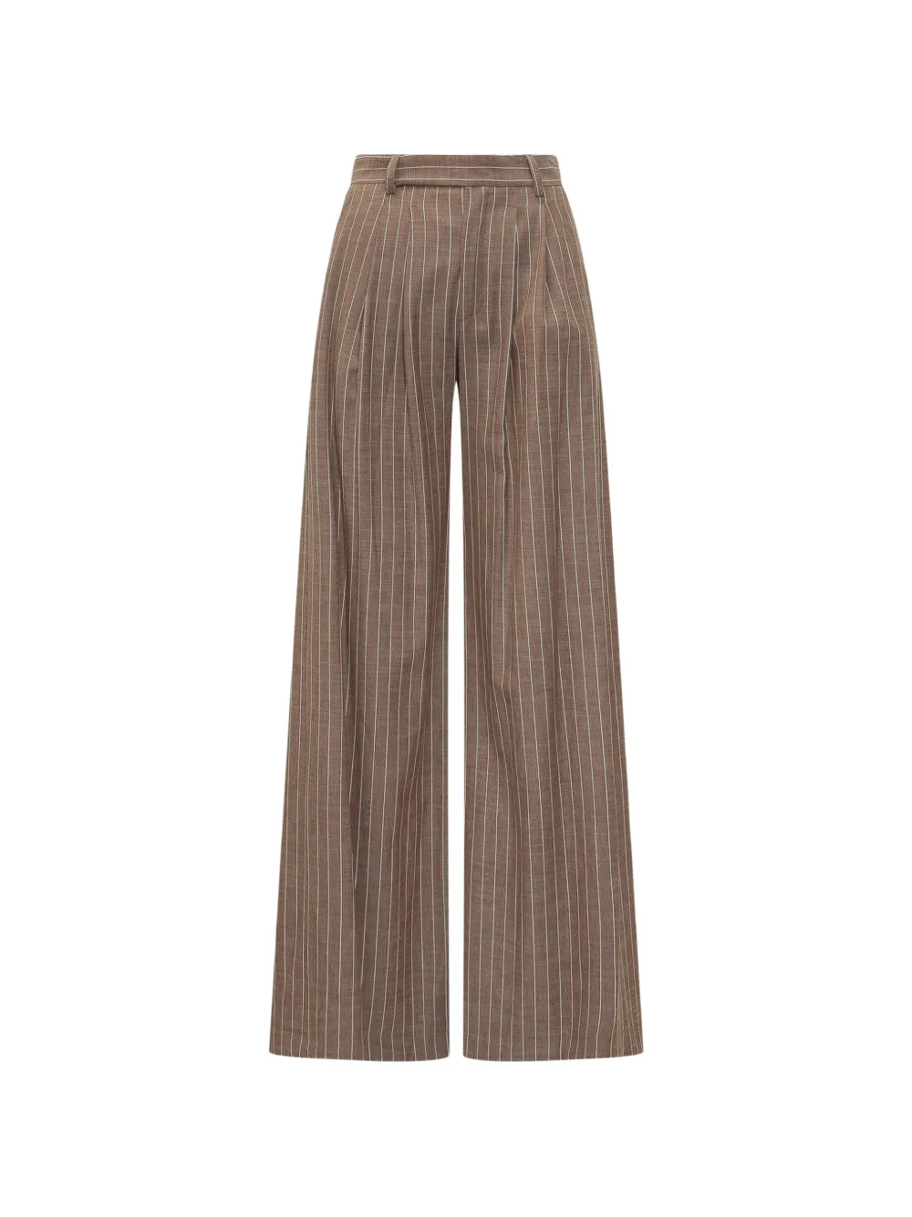 LE SULLY STUDIO pinstripe pleated trousers - Marrone