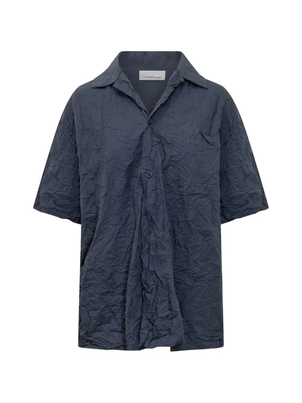 Gongdid Design hand-pleated crinkled shirt - Blu