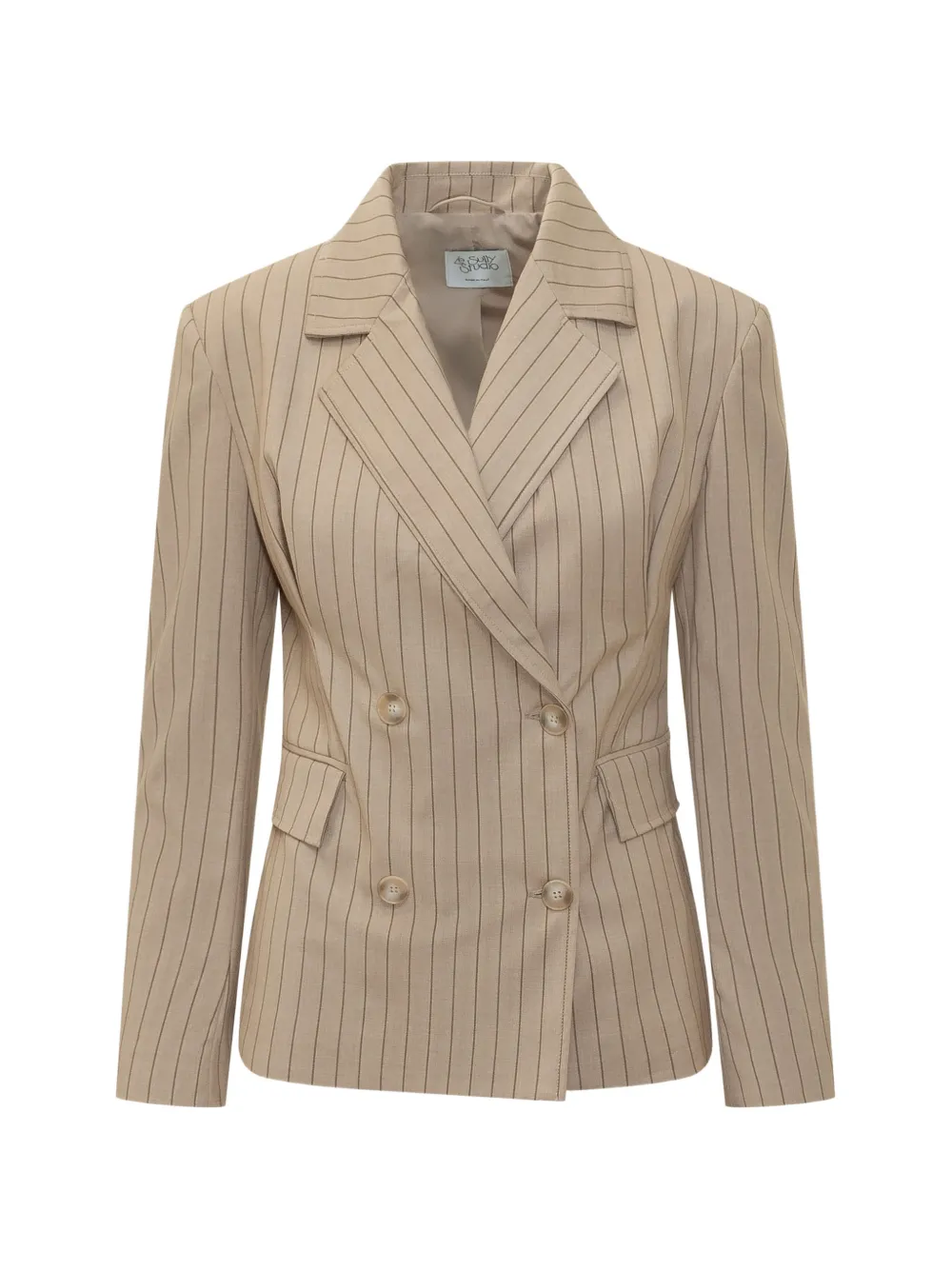 LE SULLY STUDIO pinstripe double-breasted jacket - Toni neutri