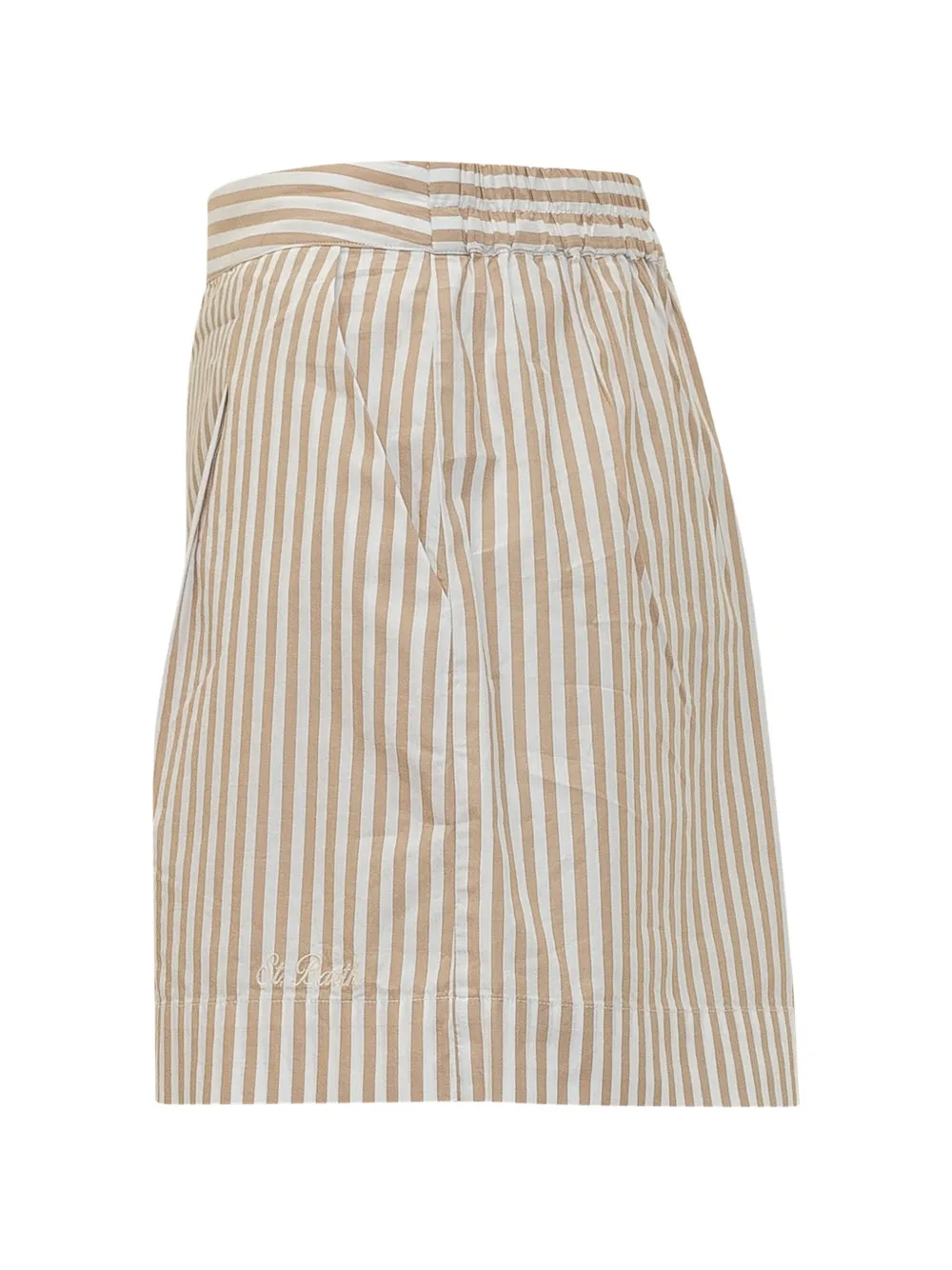  Mc2 Saint Barth Striped High-waist Shorts - Neutrals 