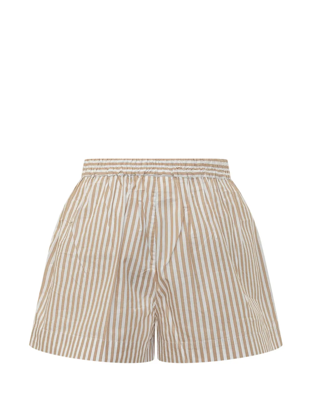  Mc2 Saint Barth Striped High-waist Shorts - Neutrals 
