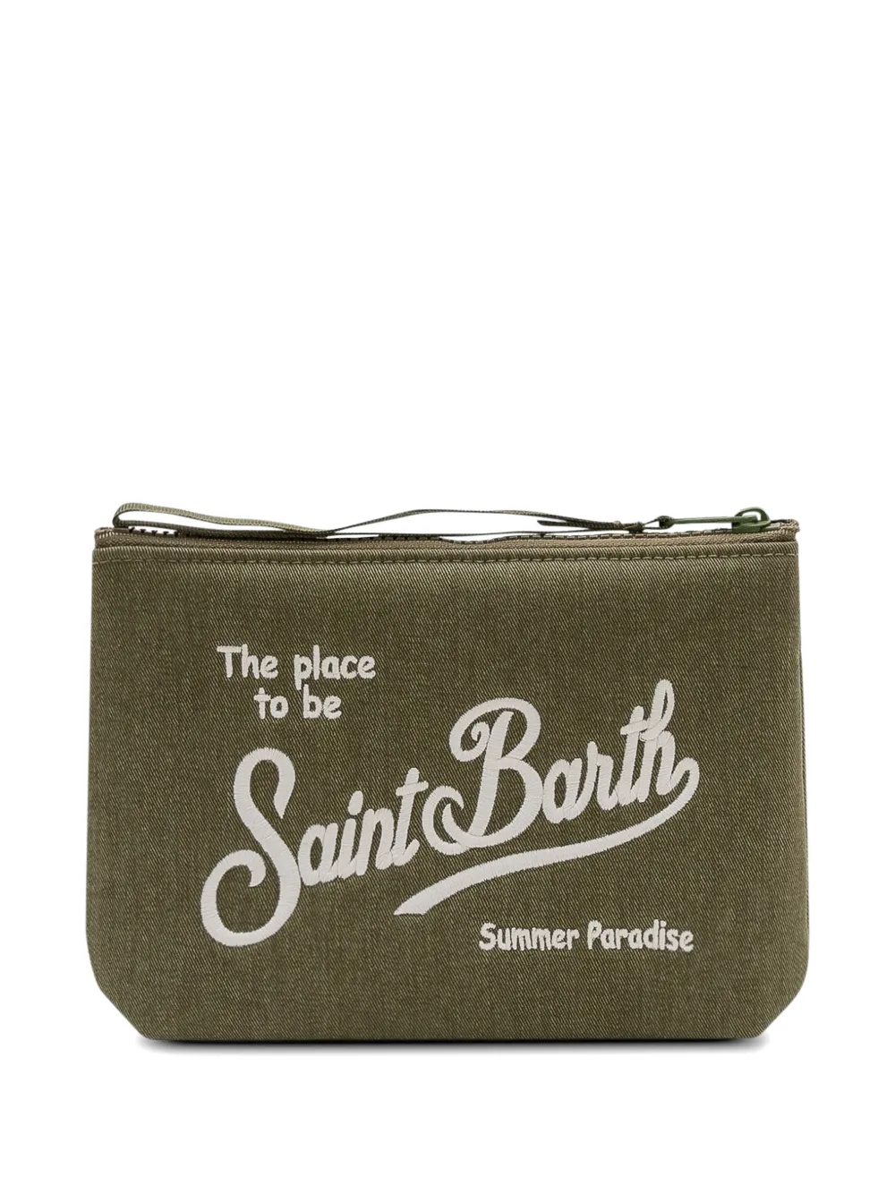 MC2 Saint Barth Aline clutch met rits en logo Groen