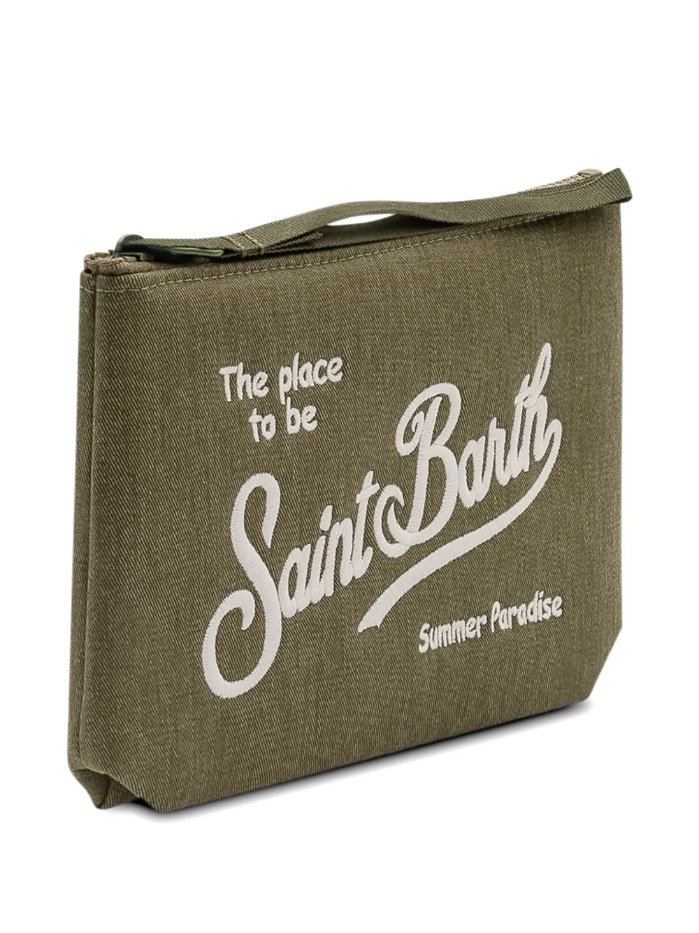 MC2 Saint Barth Aline clutch met rits en logo Groen