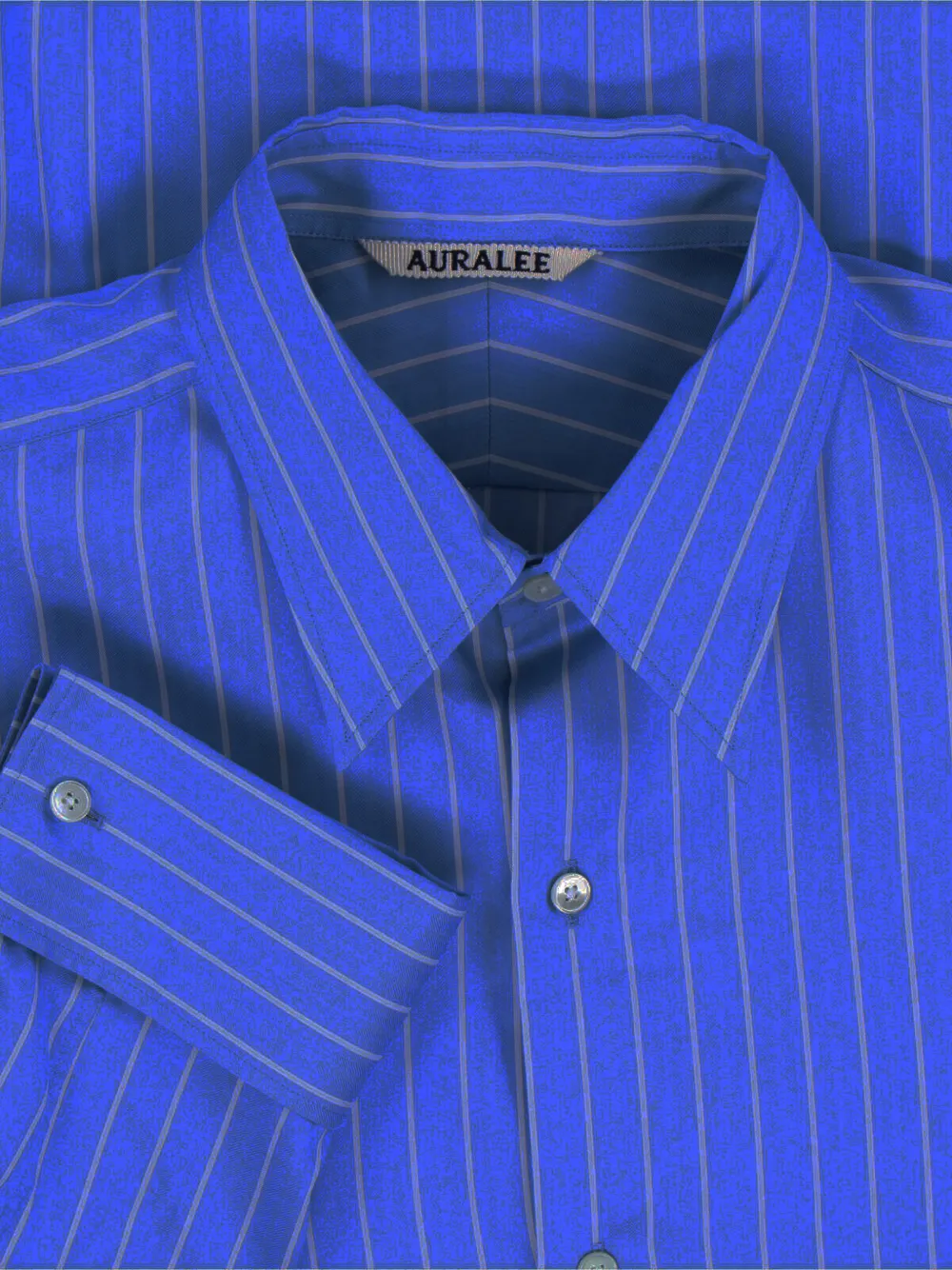  Auralee Striped Shirt - Blue 