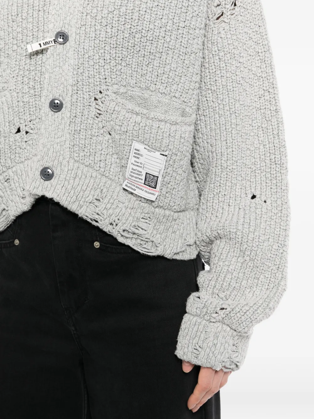 Maison MIHARA YASUHIRO Gerafeld vest met vervaagd effect Grijs