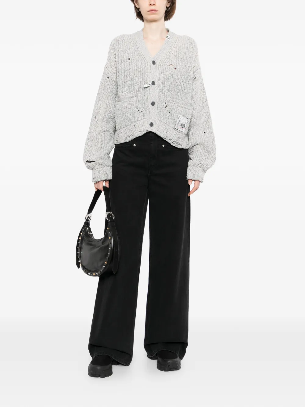 Maison MIHARA YASUHIRO Gerafeld vest met vervaagd effect Grijs