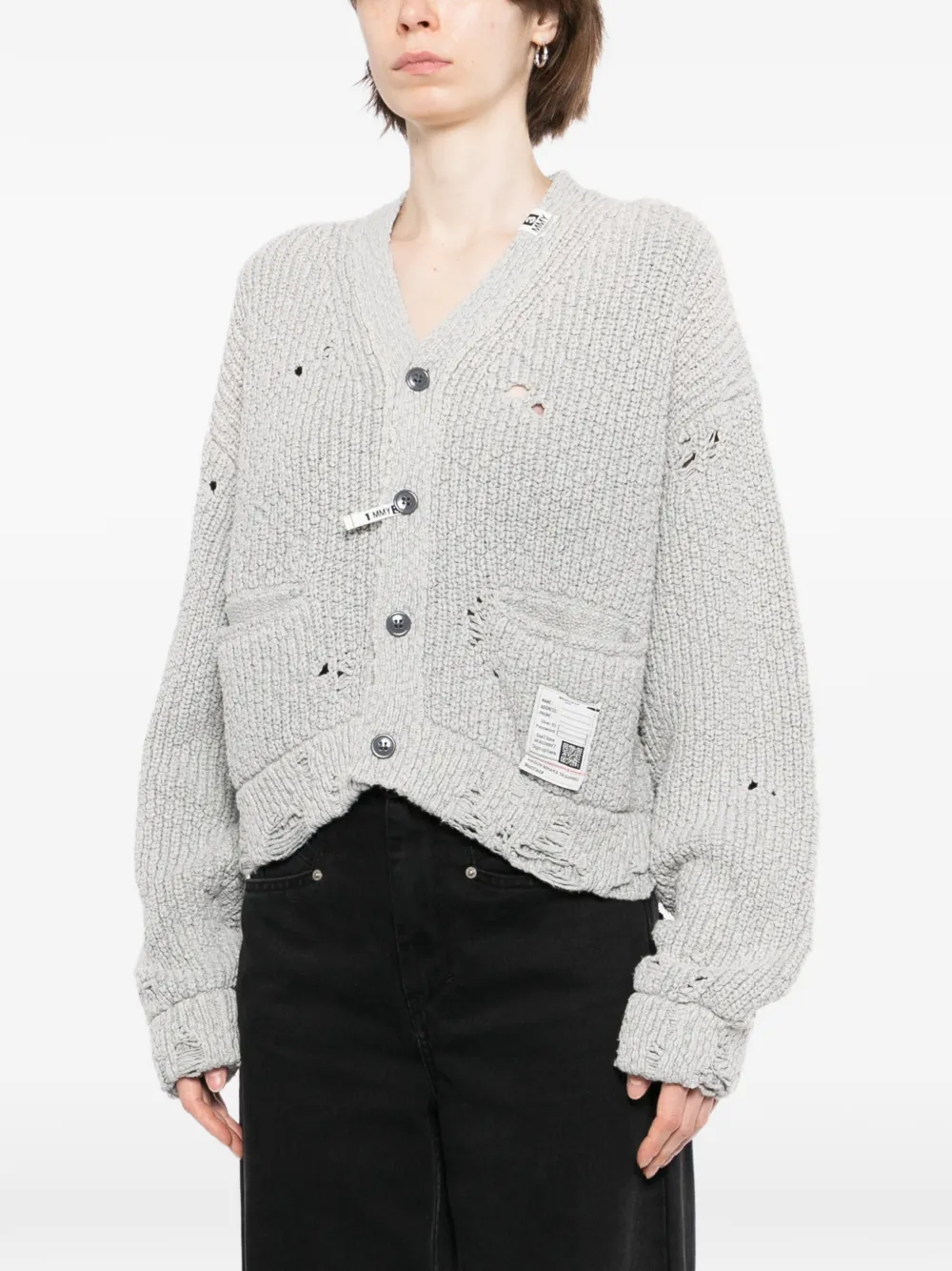 Maison MIHARA YASUHIRO Gerafeld vest met vervaagd effect Grijs