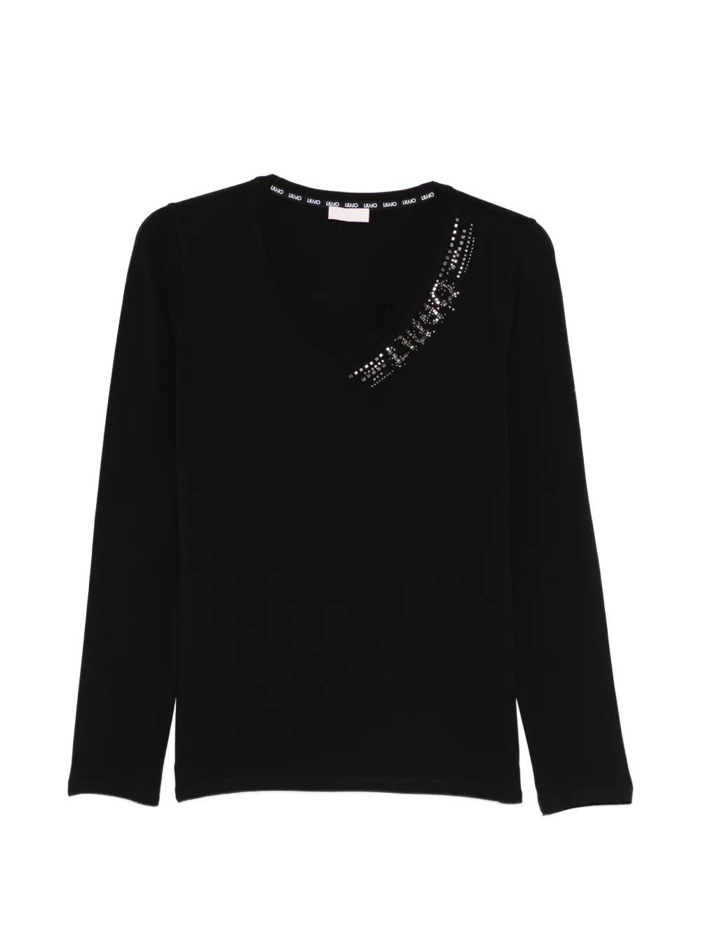 LIU JO embellishment V-neck T-shirt - Nero