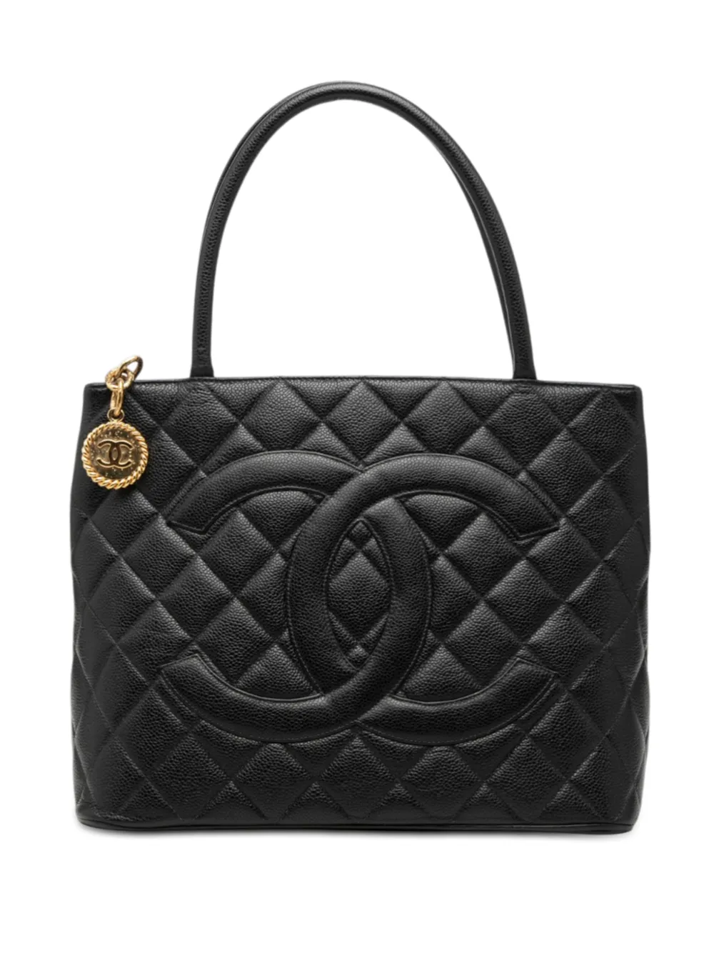CHANEL Pre-Owned 2002-2003 Caviar Medallion tote bag - Nero