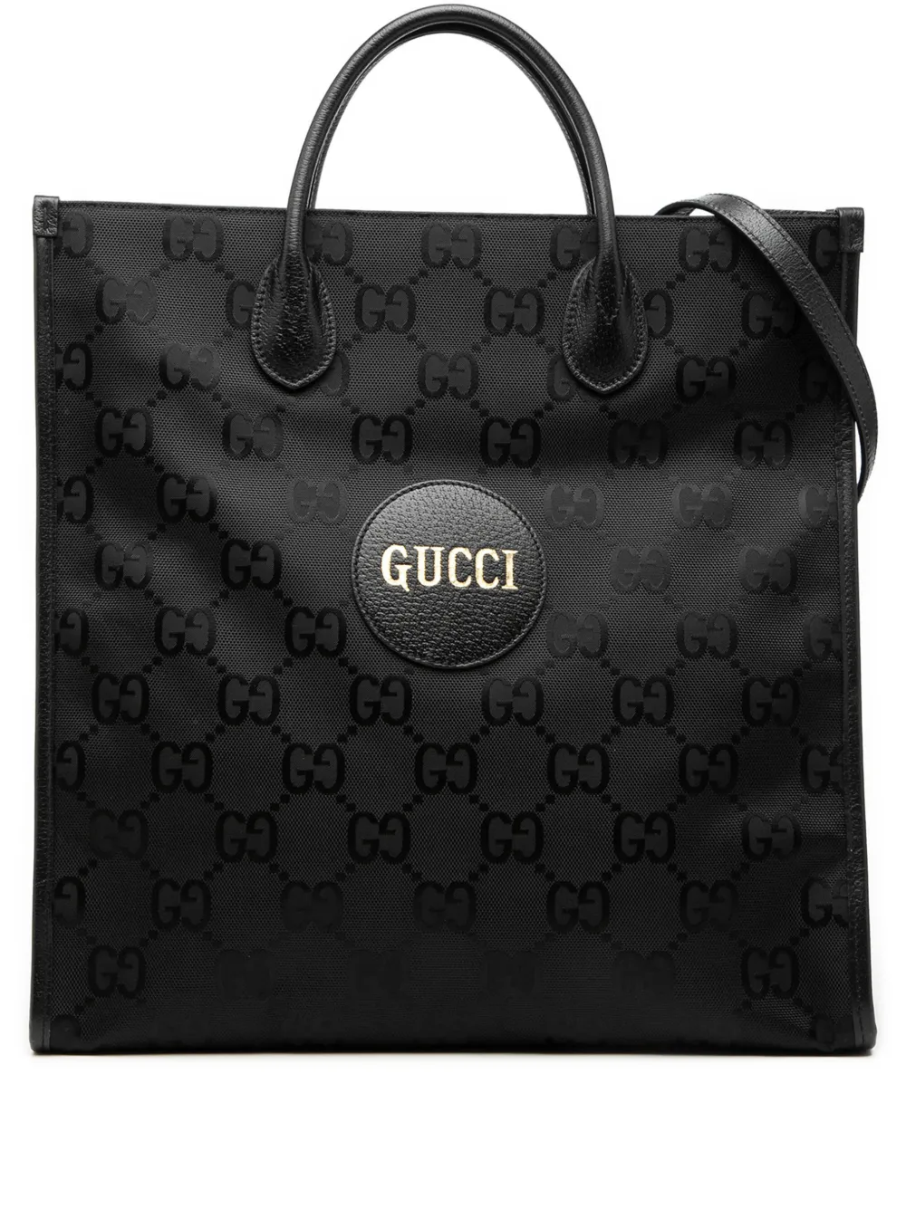 Gucci Pre-Owned 2016-2025 Medium GG Nylon Off the Grid Convertible Tote satchel - Nero