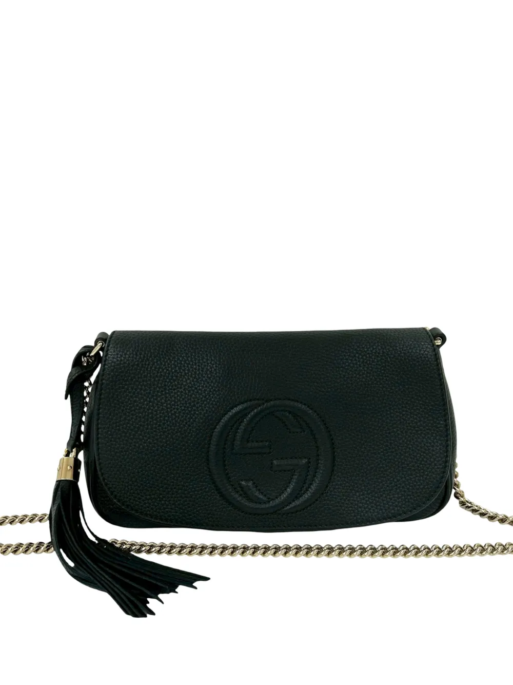 Gucci Pre-Owned 2000-2015 Medium Leather Soho Chain Flap crossbody bag - Nero