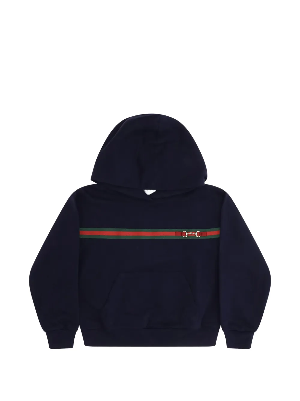Gucci Kids Web-stripe hoodied - Blau