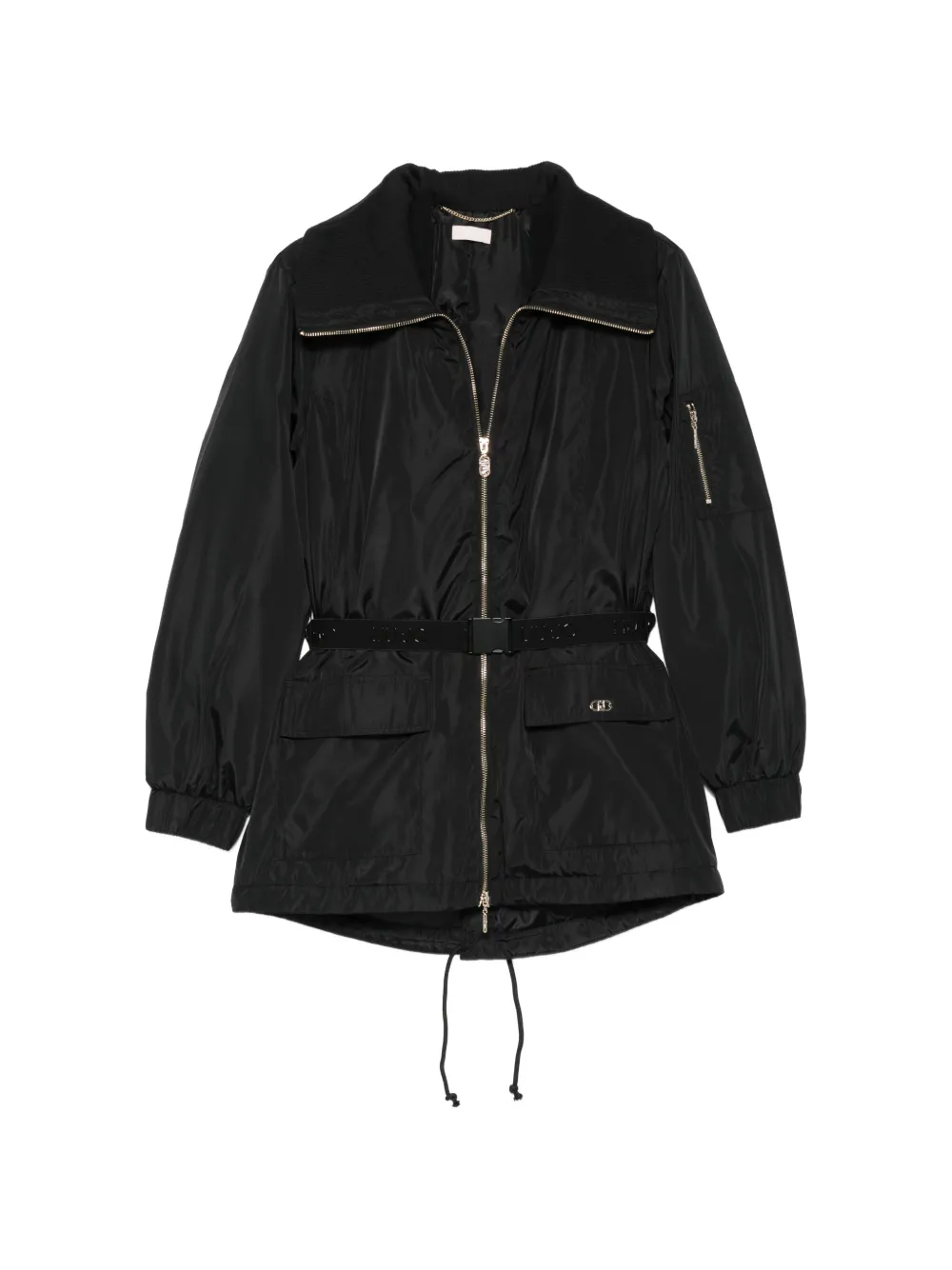 LIU JO belted zip-up jacket - Black