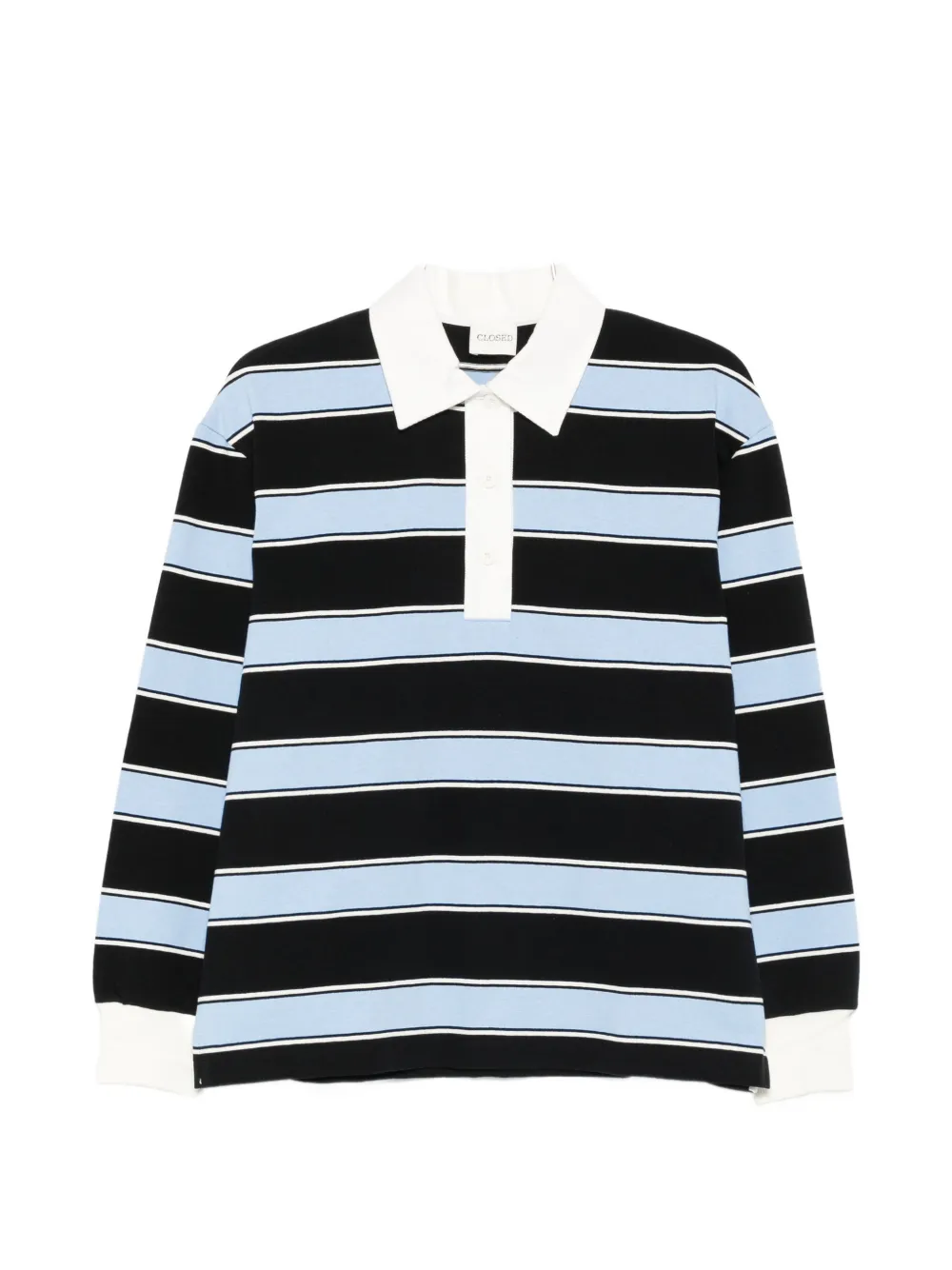 Closed striped polo top - Blu