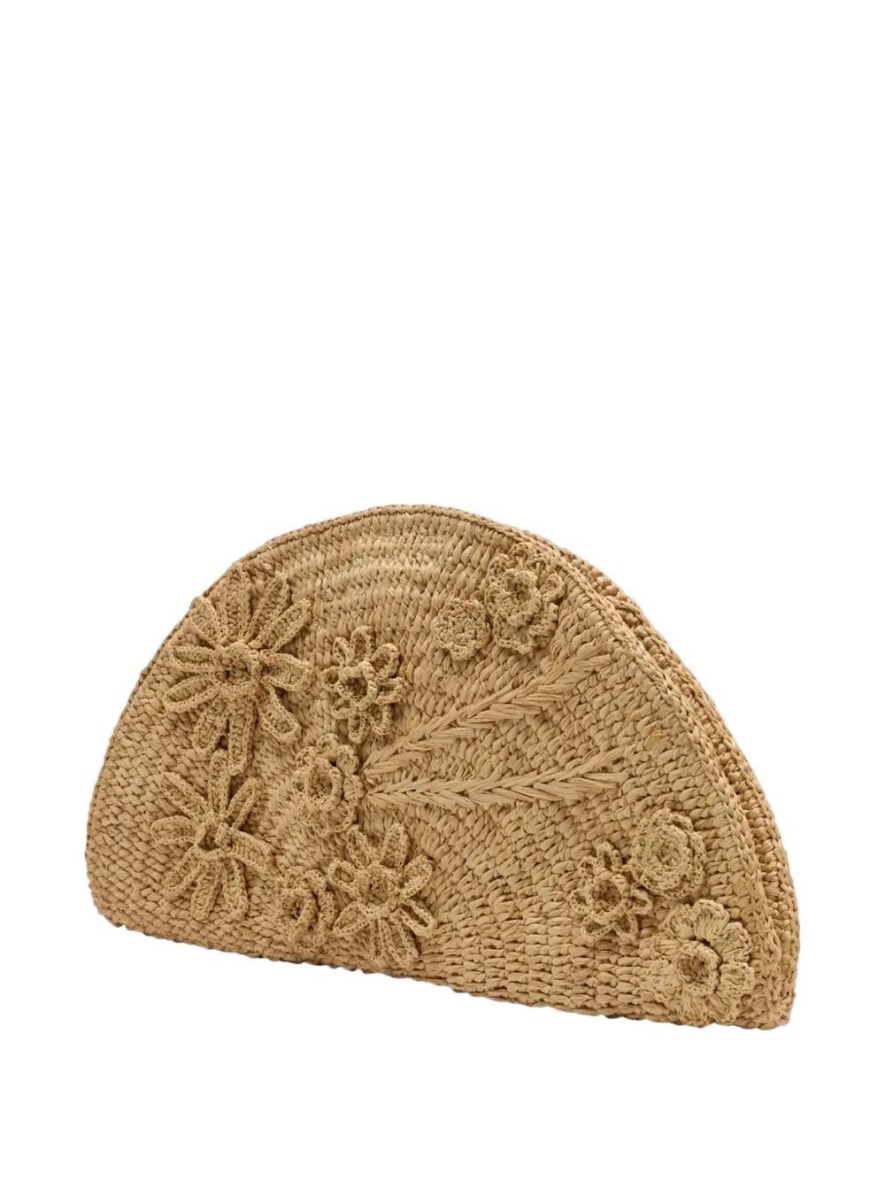  Vanessa Bruno Floral Raffia Clutch Bag - Neutrals 