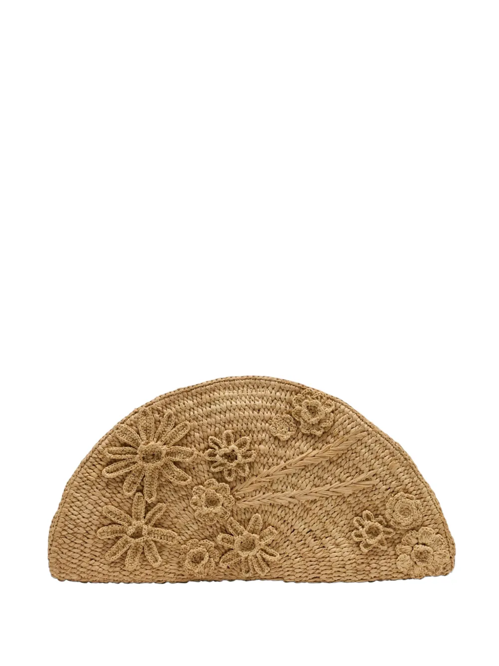 Vanessa Bruno floral raffia clutch bag - Toni neutri