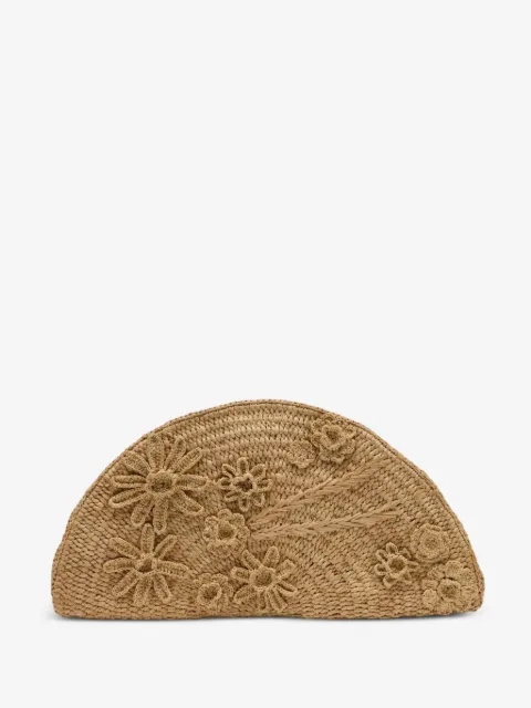 Vanessa Bruno floral raffia clutch bag