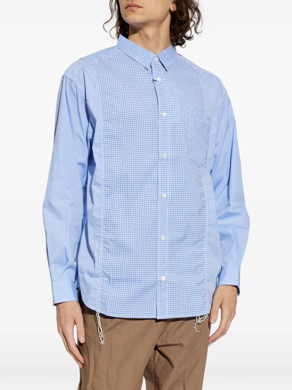 Comme des Garçons Homme Plus Overhemd met geruite vlakken Blauw