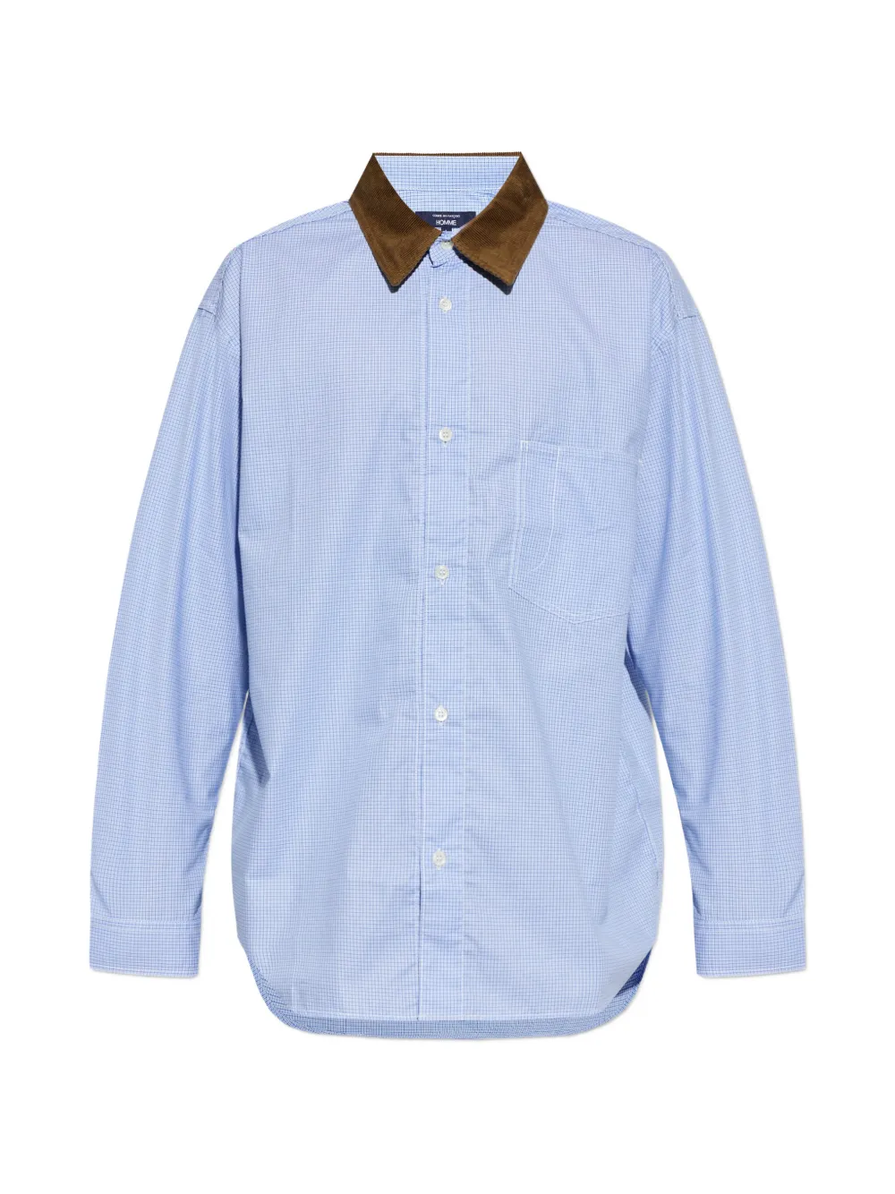 Comme des Garçons Homme Plus corduroy-collar checked shirt - Blu