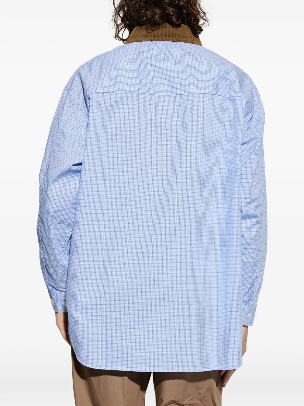 Comme des Garçons Homme Overhemd met ribfluwelen kraag Blauw