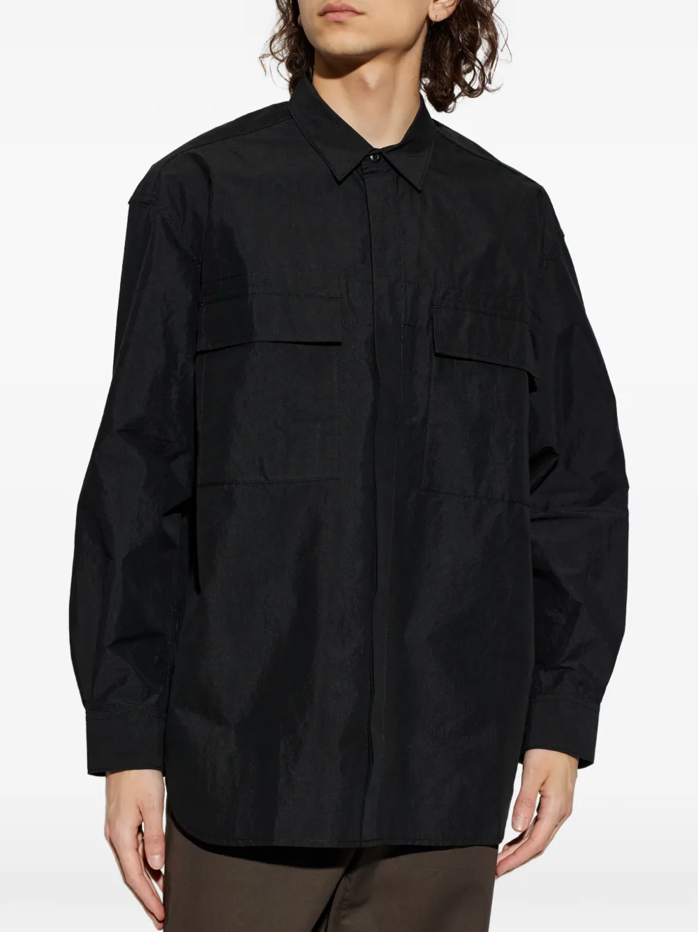 Comme des Garçons Homme Overhemd met klepzak Zwart