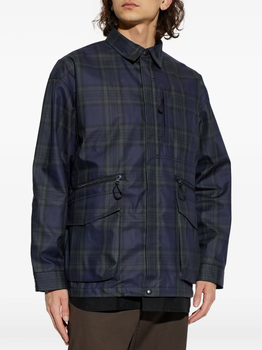 Comme des Garçons Homme Jack met tartan-ruit en rits Blauw