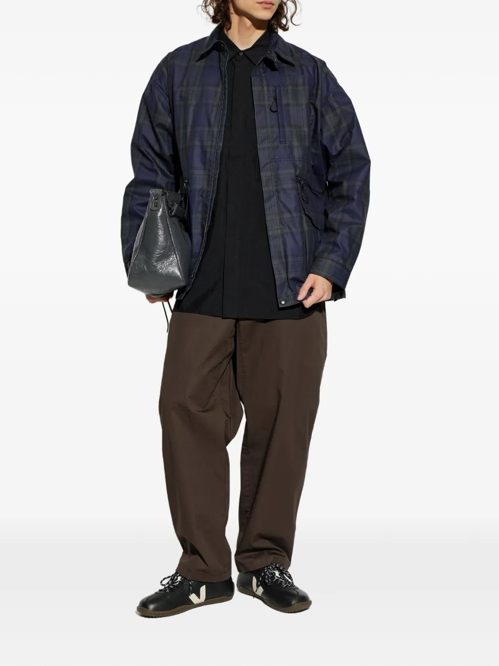 Comme des Garçons Homme Jack met tartan-ruit en rits Blauw