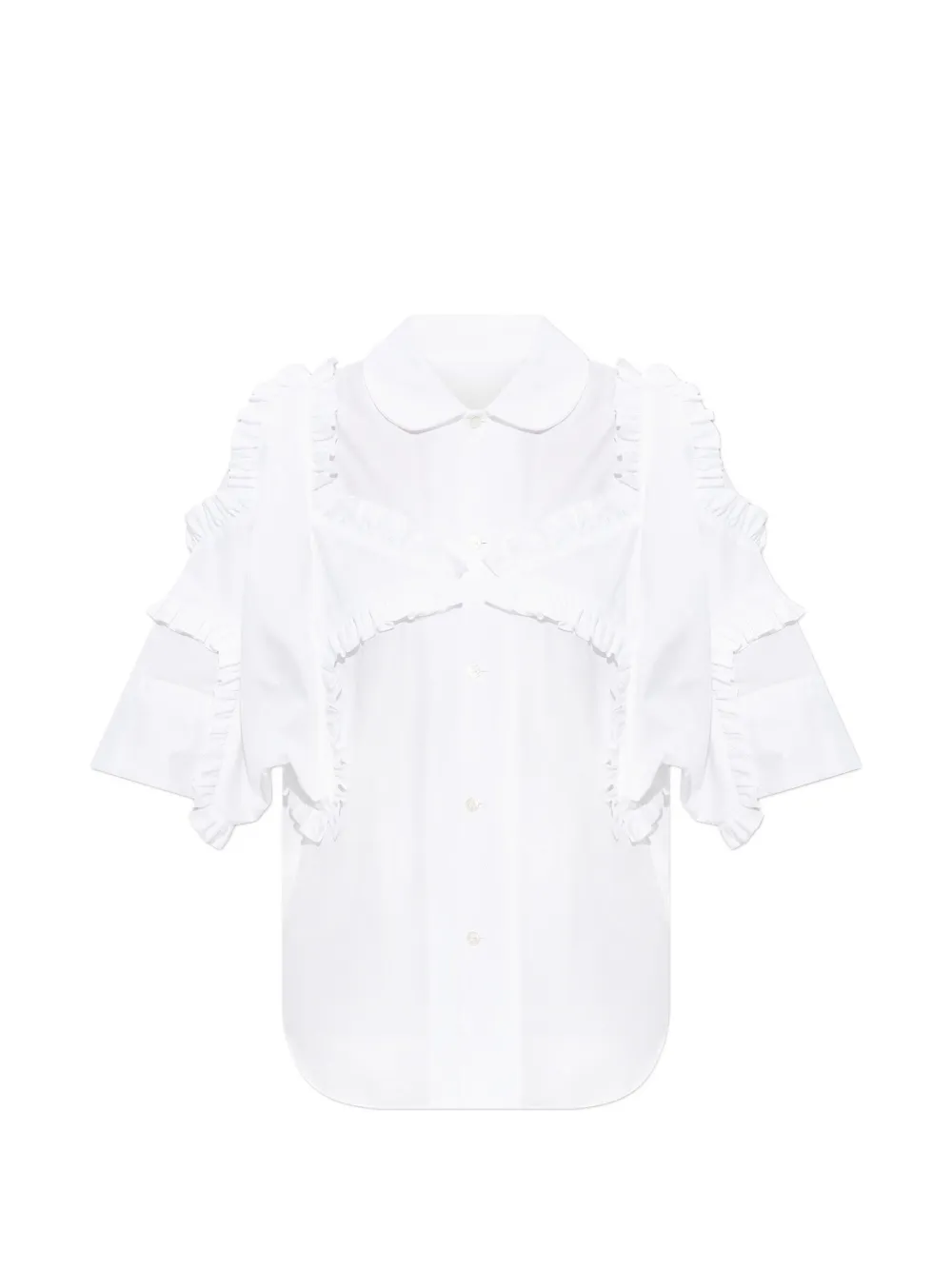 Noir Kei Ninomiya ruffled-trim shirt - Weiß