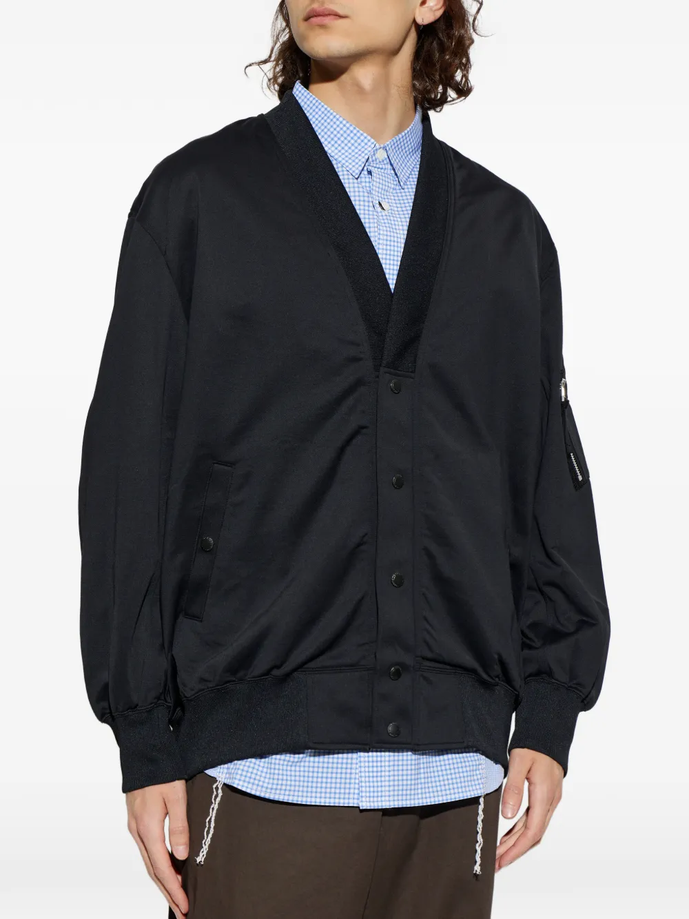  Comme Des Garçons Homme Plus Pull à Poche Zippée Et Col V - Noir 