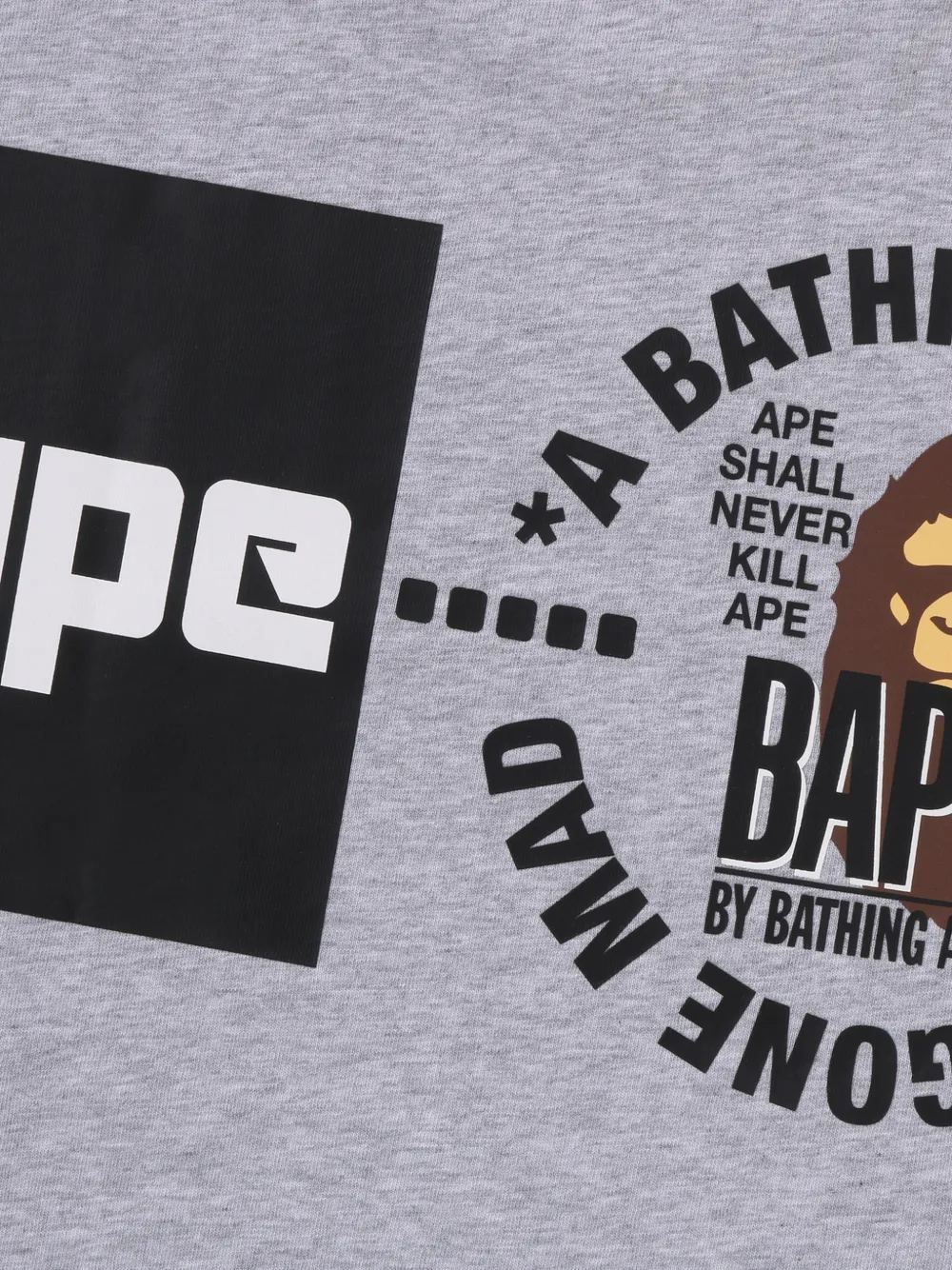 A BATHING APE T-shirt met logoprint Grijs