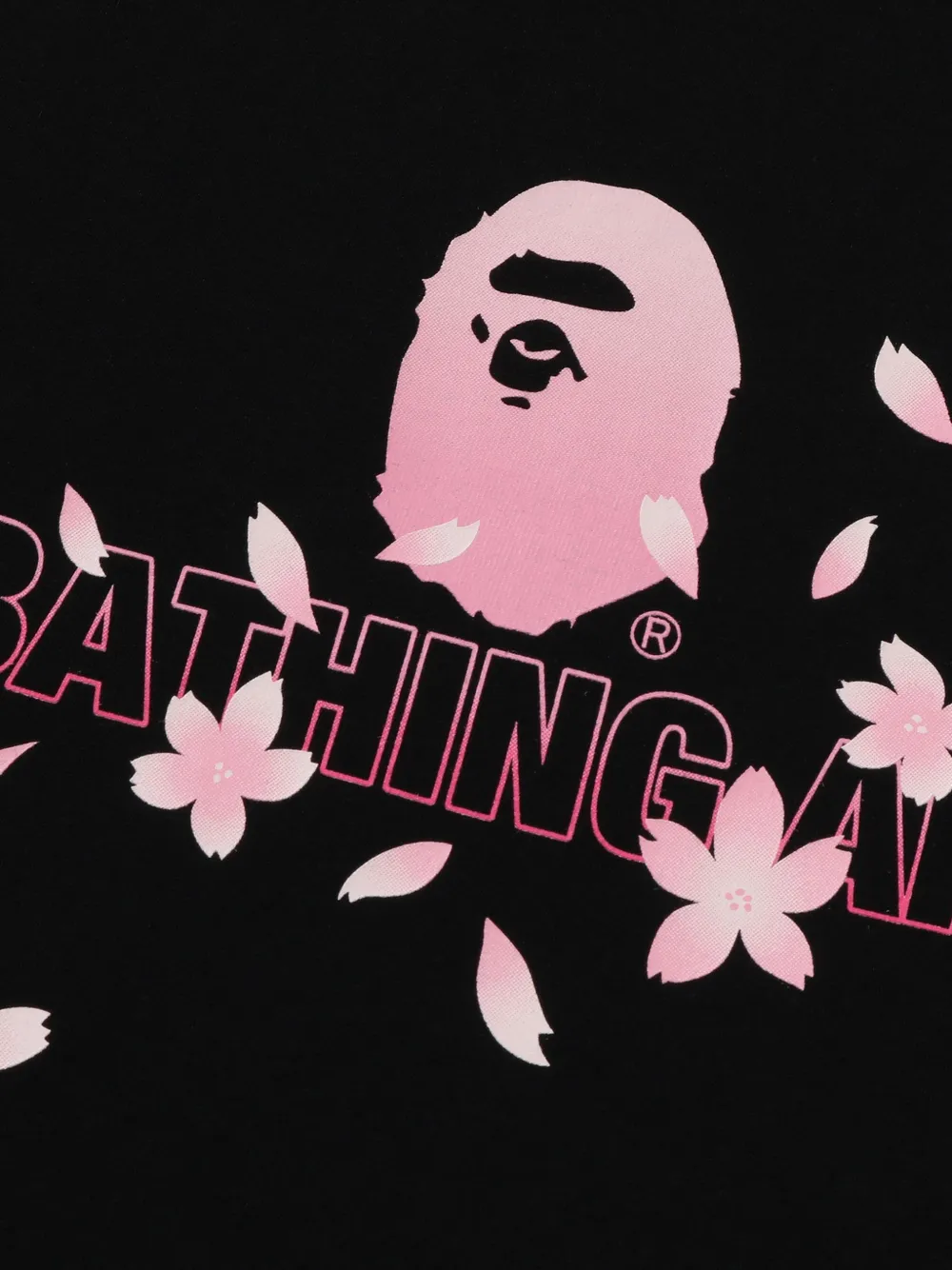 A BATHING APE T-shirt met bloemenprint Zwart