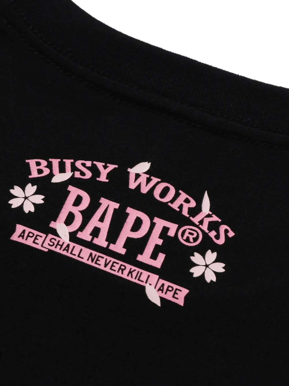A BATHING APE T-shirt met bloemenprint Zwart